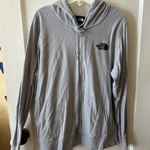 The North Face Light Gray Zip-Up Hoodie